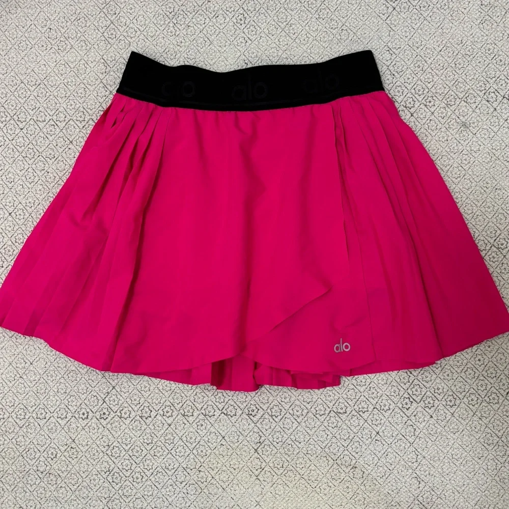ALO Yoga Hot Pink Pleated Skater Skirt